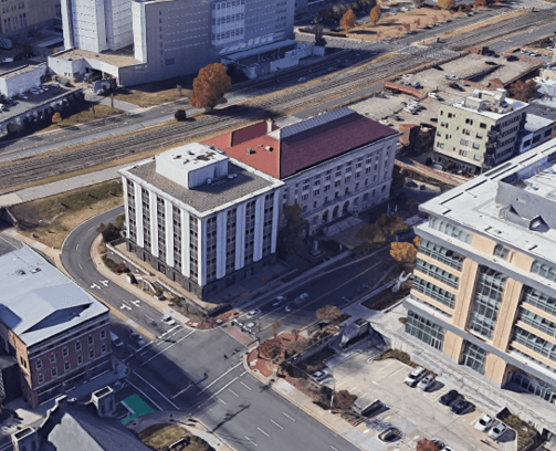 Overhead View of 220 East Main street from the north east.