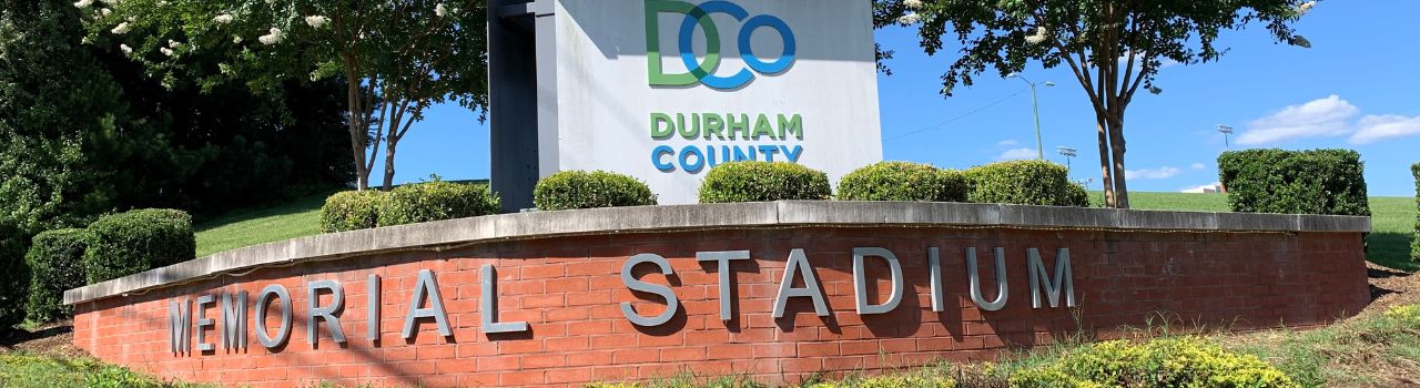 Durham County Memorial Stadium signage