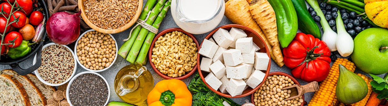Assortment of vegetables on kitchen counter