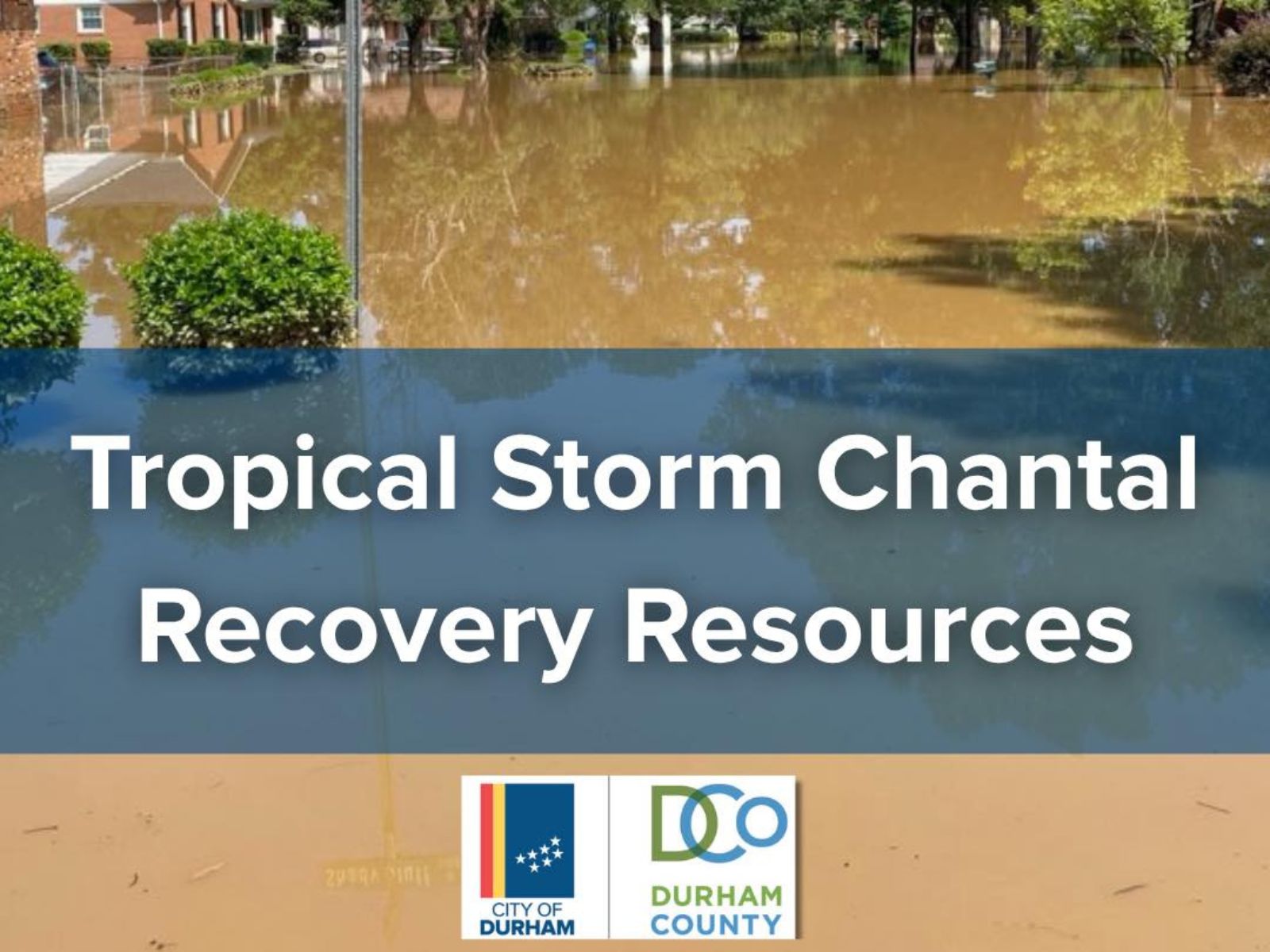 Chantal Resources with City and County logos and image of flooding in background