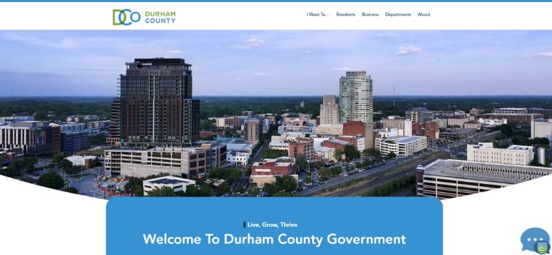 Screenshot of new DCONC.GOV website