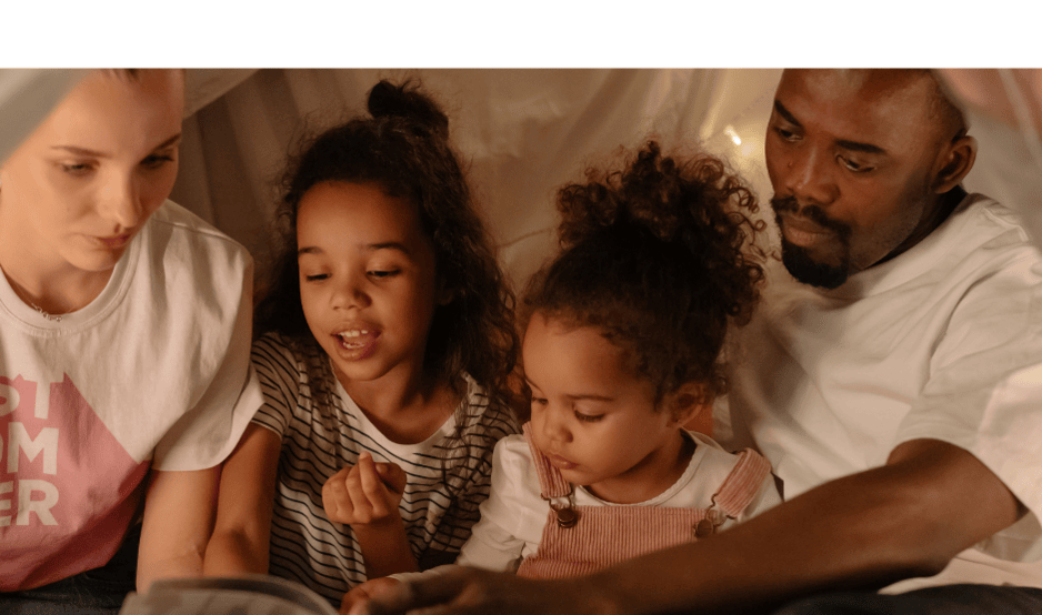 mom and dad playing with kids