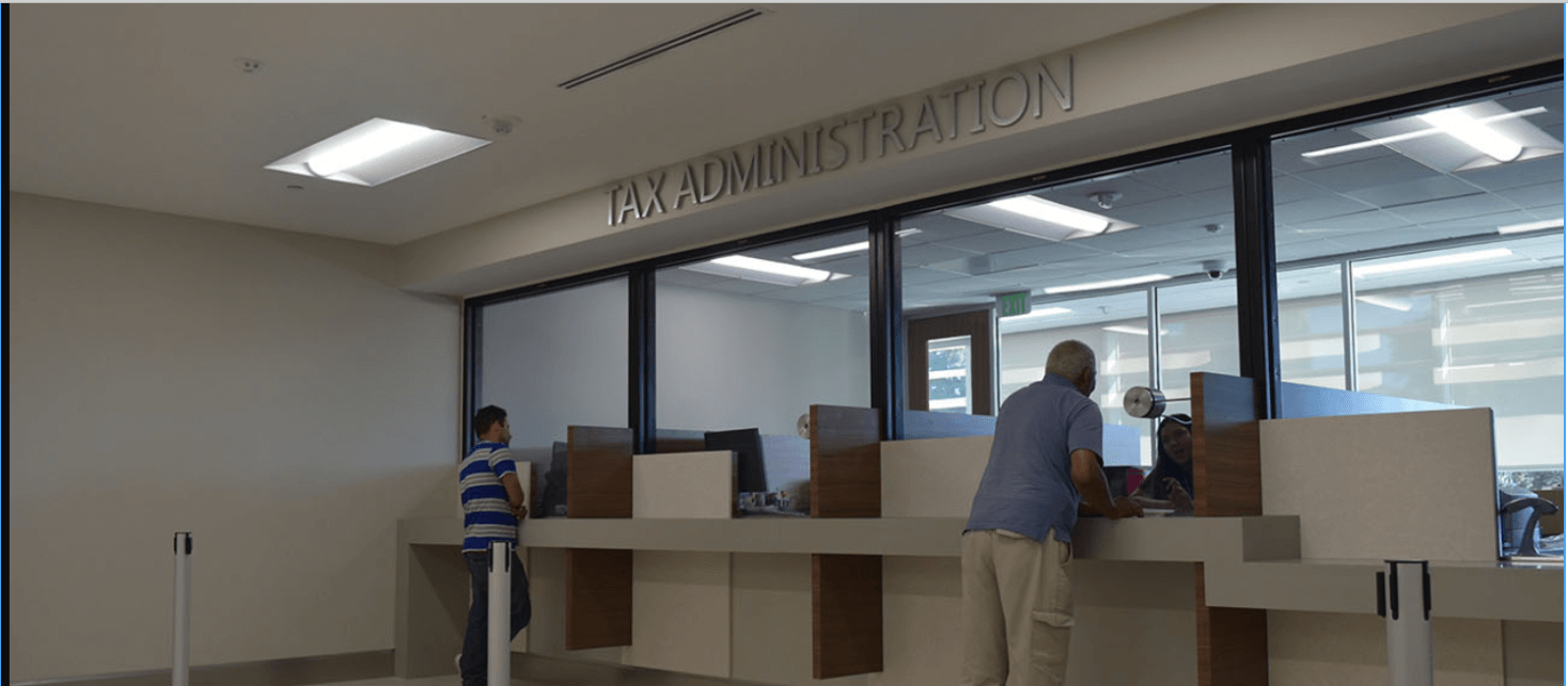 Customers at Tax Counter