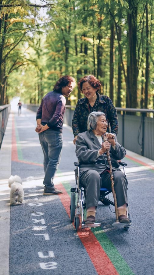 Wheel chair with others