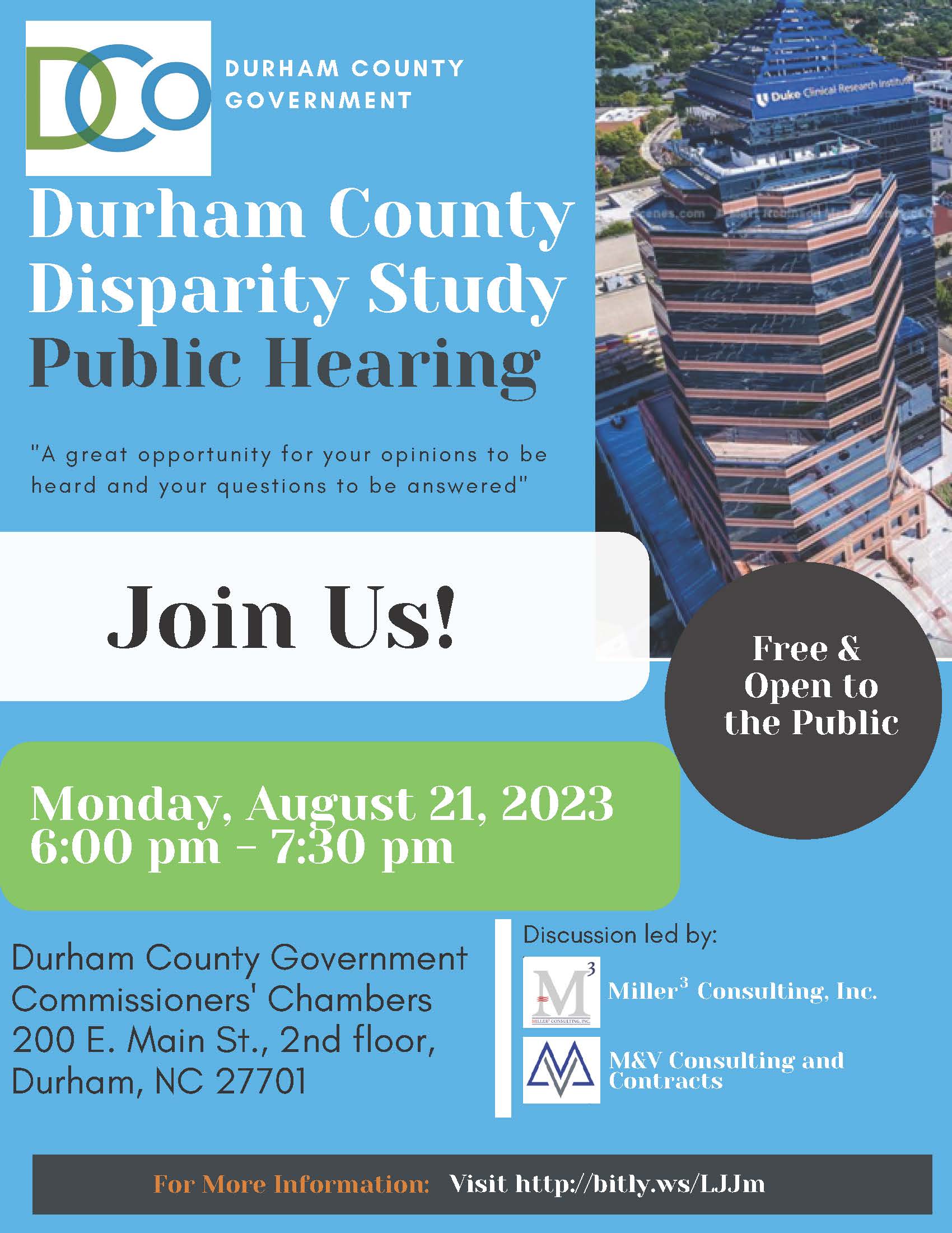 Public Hearing Disparity Study Flyer Updated